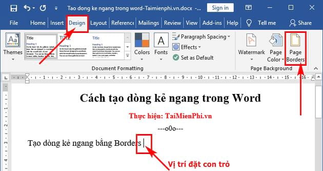 Bí quyết tạo đường kẻ ngang trong Word