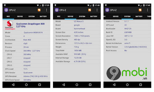 Ứng dụng kiểm tra cấu hình điện thoại Android, iPhone nhanh nhất