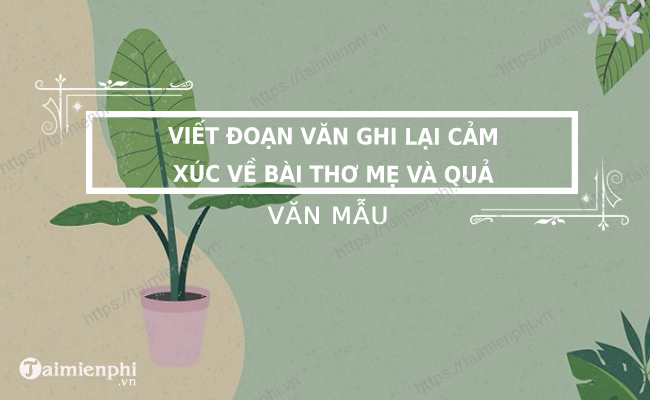 Viết đoạn văn chia sẻ cảm xúc về bài thơ Mẹ và quả của Nguyễn Khoa Điềm