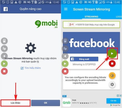 Hướng dẫn live stream màn hình điện thoại Android lên Facebook, Youtube