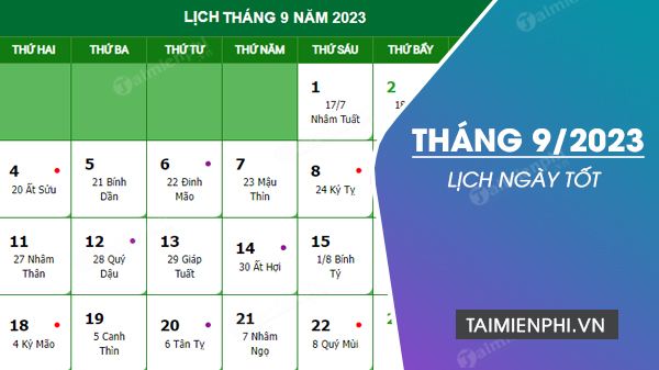 Ngày thuận lợi tháng 9 năm 2023 ngày tốt cho việc xây nhà sinh con