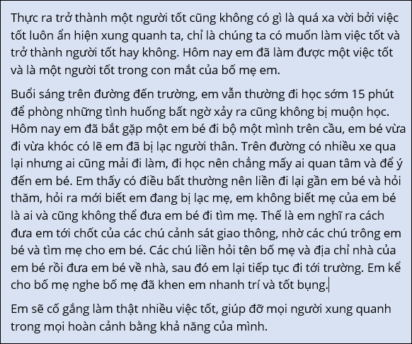 Kể lại một việc khiến bố mẹ vui lòng - Câu chuyện đầy cảm hứng