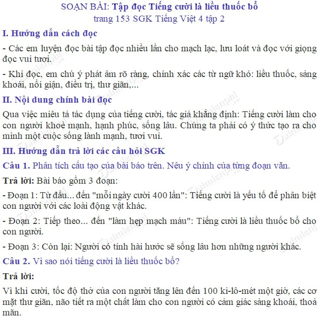 Trả lời câu hỏi tiếng cười là liều thuốc bổ - Khám phá sức mạnh của tiếng cười