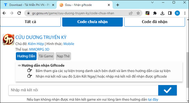 Khám phá ngay bộ Mã Code mới của Cửu Dương Truyền Kỳ và nhập GiftCode để trải nghiệm game 9D Truyền Kỳ