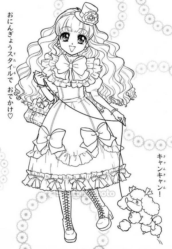 Hướng dẫn In tranh tô màu công chúa anime Dành cho trẻ em và người lớn