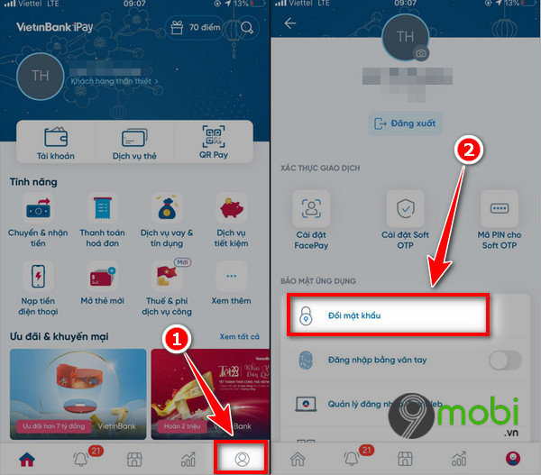 Đổi mật khẩu VietinBank iPay một cách tiện lợi qua internet banking