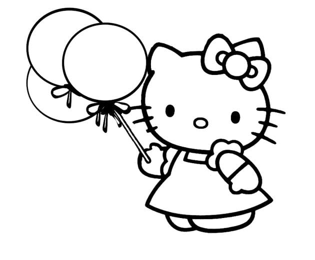 Bức tranh tô màu Hello Kitty