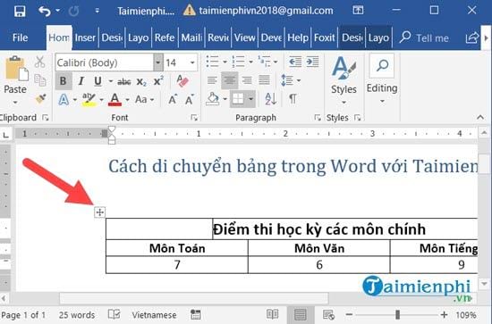 Bí Quyết Di Chuyển Bảng Trong Word