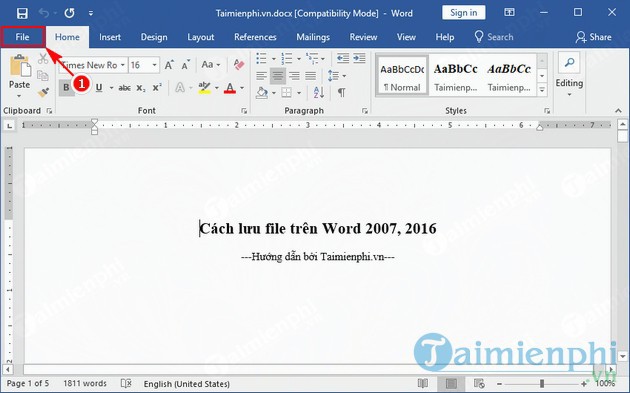 Phương pháp lưu file trên Word 2007 và Word 2016
