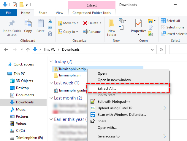 Bí quyết nén và giải nén file trên Windows 10