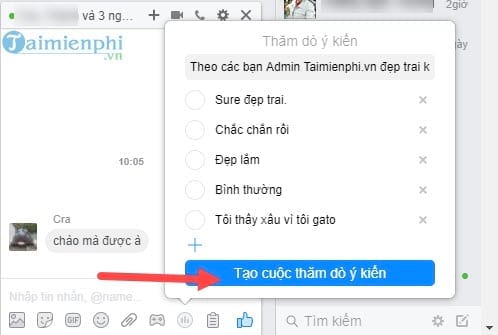 Cách tạo thăm dò ý kiến trên Facebook Messenger