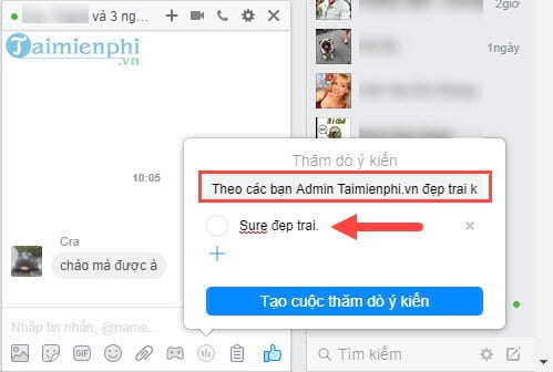 Cách tạo thăm dò ý kiến trên Facebook Messenger