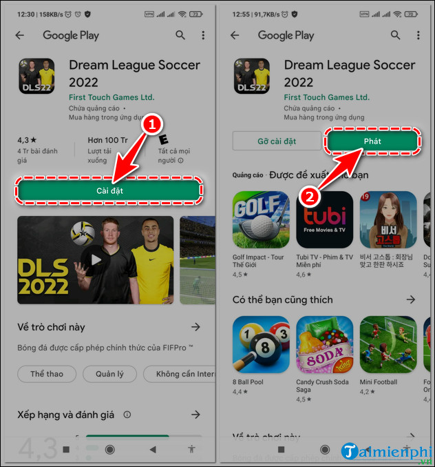 Hướng dẫn cách tải và cài đặt Dream League Soccer 2022 trên điện thoại Android và iPhone