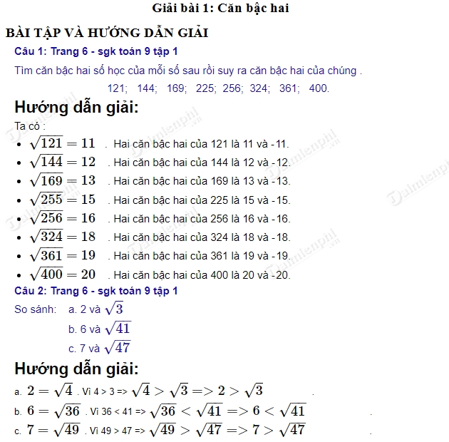 Môn Toán Lớp 9 Bài 1 - Khám Phá Kiến Thức Cơ Bản và Bài Tập Thực Hành