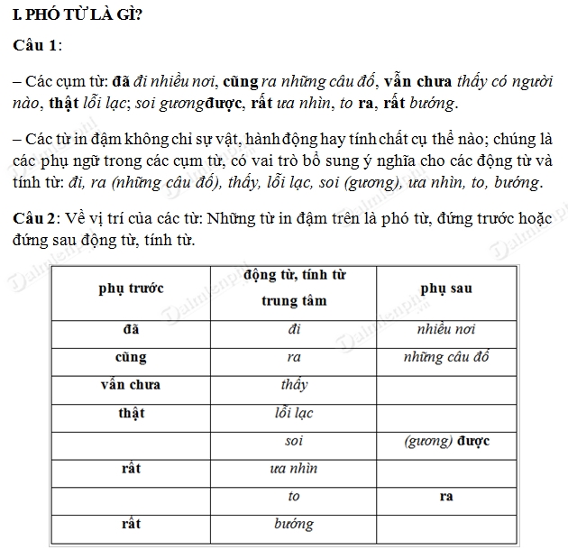 Cách sử dụng phó từ trong tiếng Việt