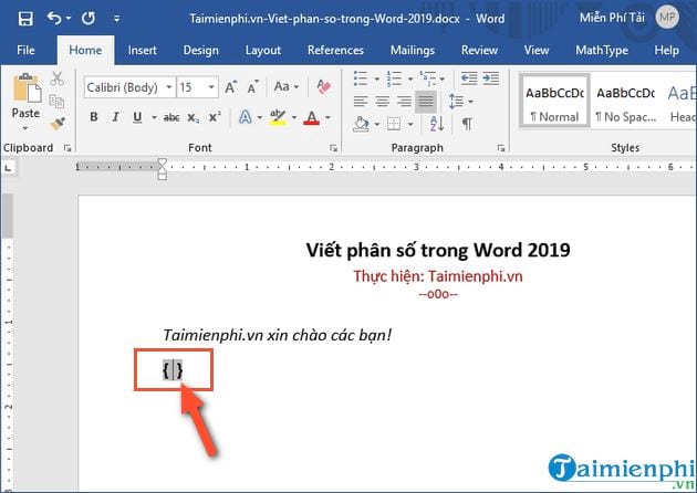 Cách Viết Phân Số Trong Word 2019