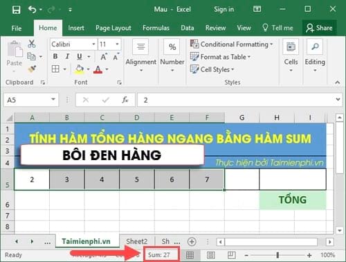 Chuyên sâu về cách tính tổng hàng ngang trong Excel