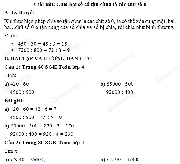 Giải SGK Toán lớp 4 trang 80: Hướng dẫn chi tiết và dễ hiểu