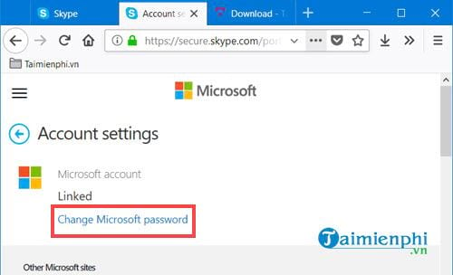 Thay đổi mật khẩu Skype trực tuyến