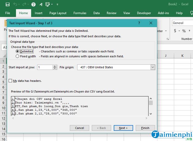 Hướng dẫn cách chuyển đổi từ CSV sang Excel