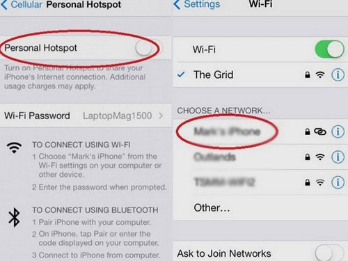 Chia sẻ wifi từ điện thoại iPhone, Android đến laptop