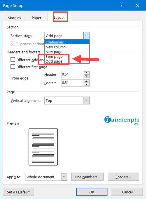Bí quyết in trang số chẵn lẻ trên Word