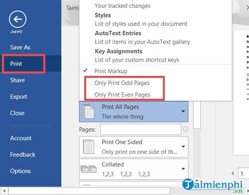 Bí quyết in trang số chẵn lẻ trên Word