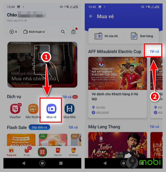 Hướng dẫn mua vé online trên VinID