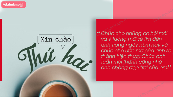 Lời chúc tuần mới cho anh yêu