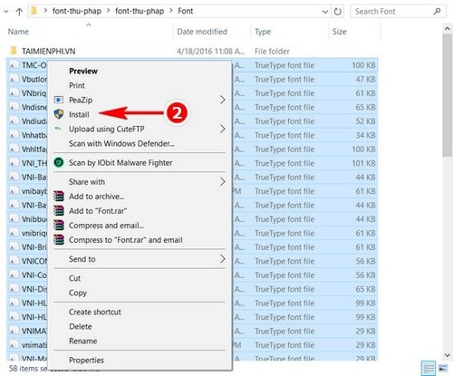Hướng dẫn đặt Font chữ Thư Pháp trên máy tính, laptop