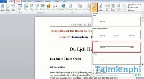 Bí quyết tạo Header và Footer đẹp trong Word 2010