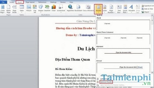 Bí quyết tạo Header và Footer đẹp trong Word 2010