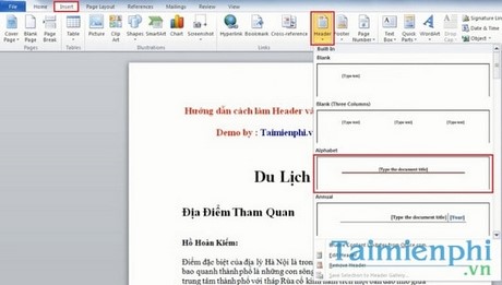 Bí quyết tạo Header và Footer đẹp trong Word 2010