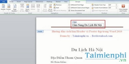 Bí quyết tạo Header và Footer đẹp trong Word 2010