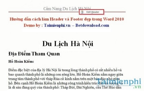 Bí quyết tạo Header và Footer đẹp trong Word 2010