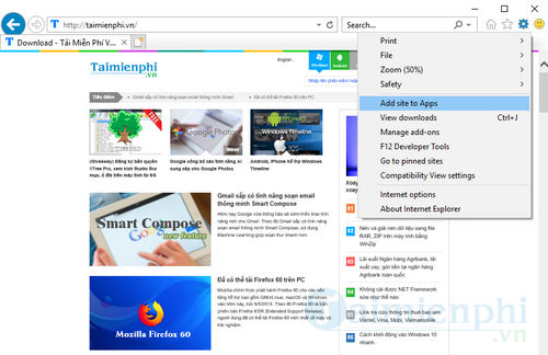 Hướng dẫn ghim trang web vào Taskbar và Pin Web