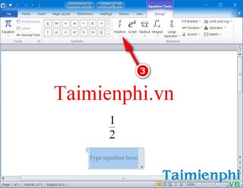 Hướng dẫn viết phân số trong Word và công thức phân số cho các phiên bản từ 2003 đến 2013.