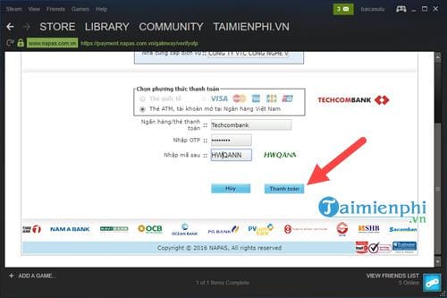 Hướng dẫn nạp tiền lên Steam bằng thẻ ngân hàng ở Việt Nam