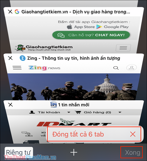 Cách đóng toàn bộ Tab trên iPhone với Safari