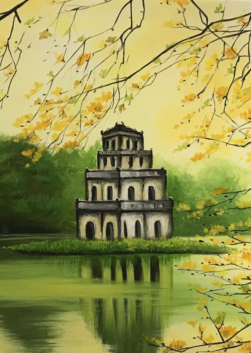 Tháp Rùa trong vẻ đẹp tuyệt vời nhất