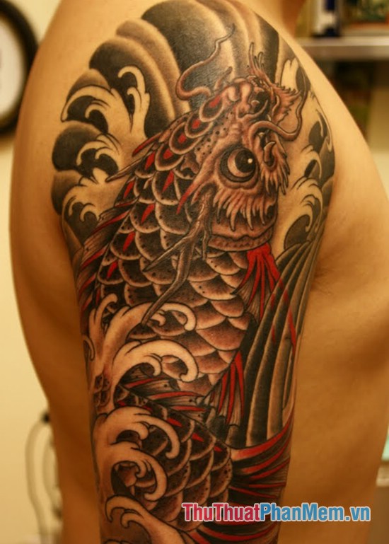 Tattoo Hình Xăm Cá Chép Hóa Rồng Nghệ Thuật Đẹp & Ấn Tượng, May Mắn | Koi  dragon tattoo, Japanese dragon tattoos, Koi fish tattoo