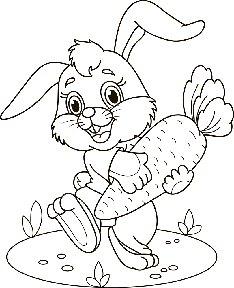 Hình tập tô màu con thỏ đáng yêu và đơn giản cho bé