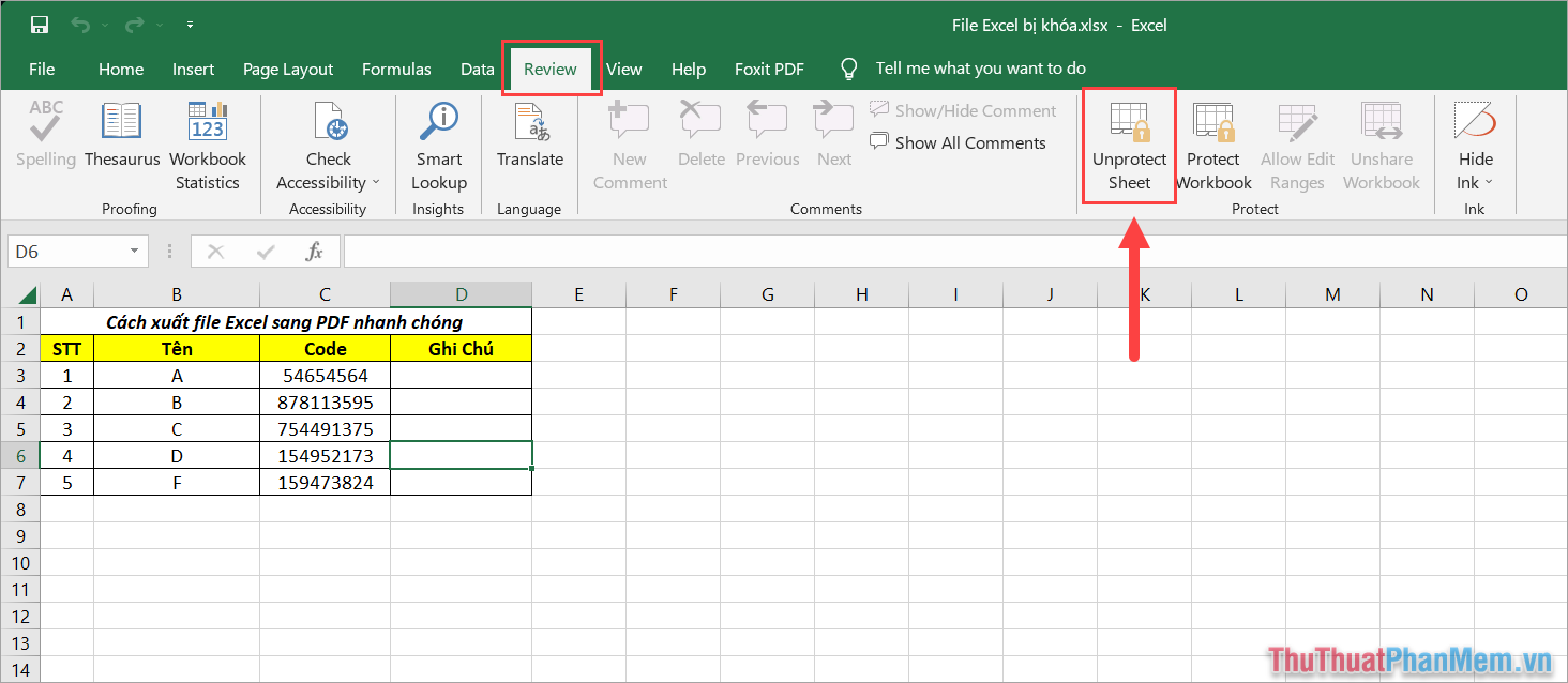 Phương pháp giải khóa file Excel không cho phép chỉnh sửa