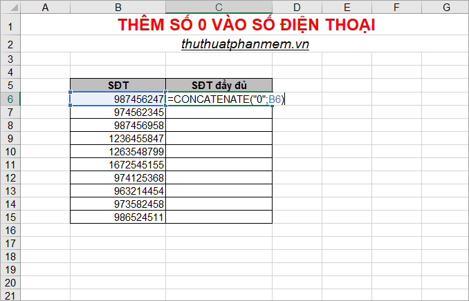 Bí quyết thêm số 0 vào số điện thoại trong Excel