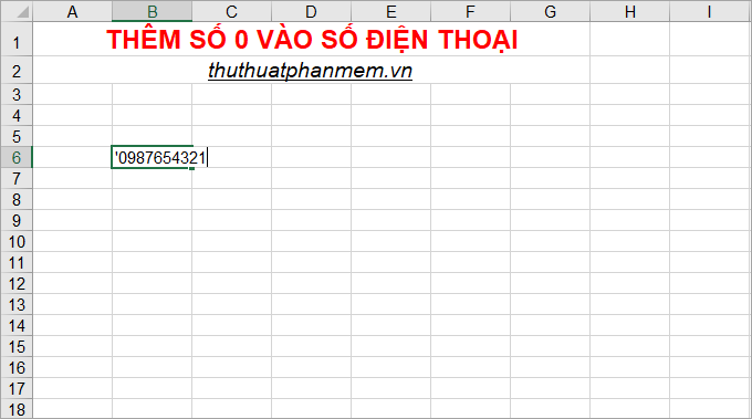 Bí quyết thêm số 0 vào số điện thoại trong Excel