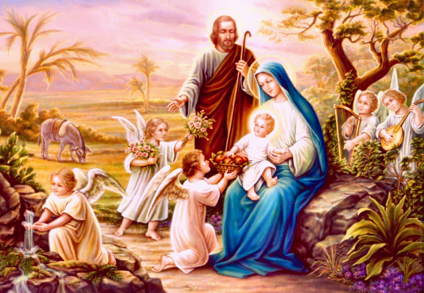 Bức tranh về gia đình Thánh Gia đẹp đẽ