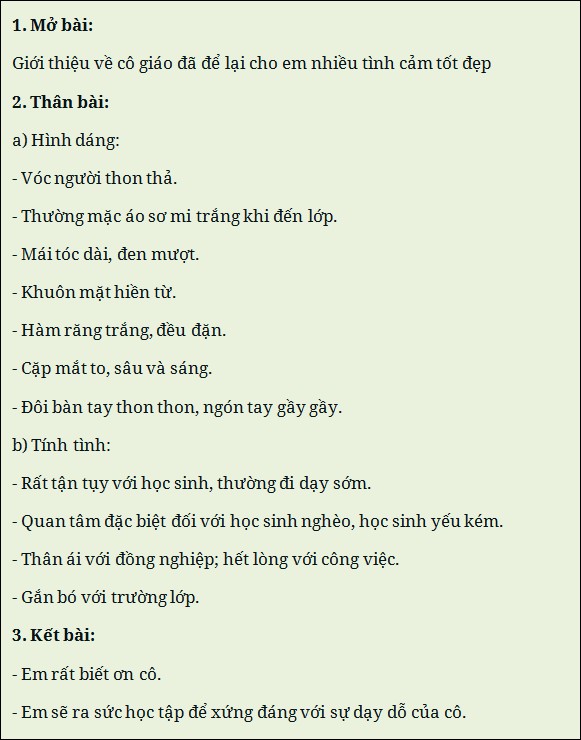 Lập Dàn Ý Tả Cô Giáo Đã Từng Dạy Em: Hướng Dẫn Chi Tiết Và Đầy Đủ