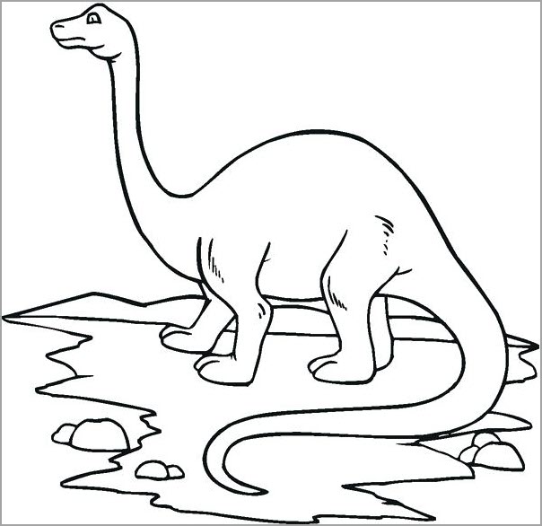 Tranh tô màu khủng long ăn thịt cute « in hình này