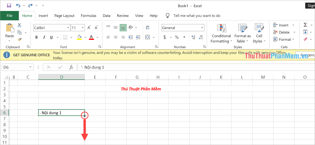 Bí quyết gạch đầu dòng trong Excel