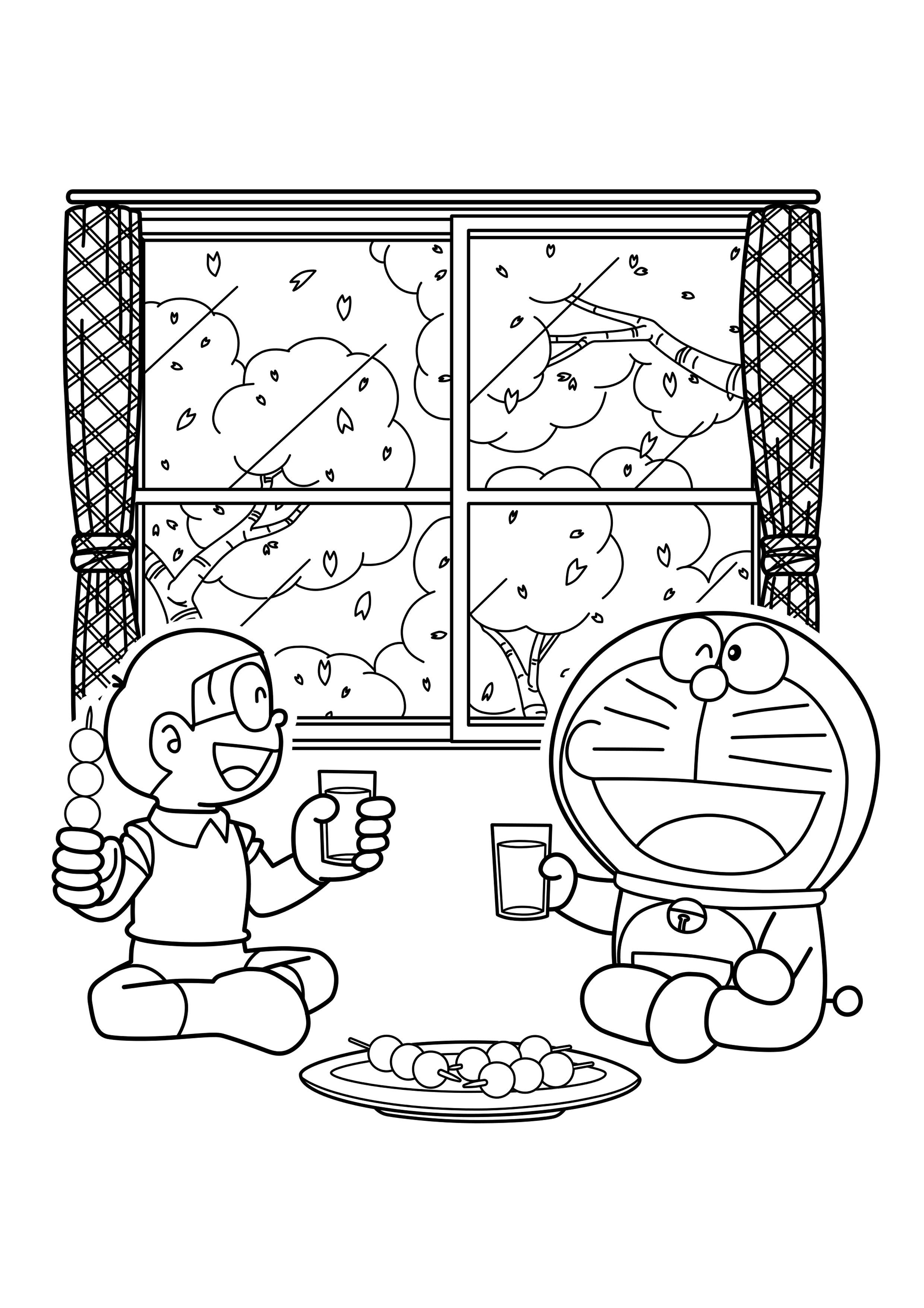 Tô màu doraemon và nobita trong hộp - Trang Tô Màu Cho Bé